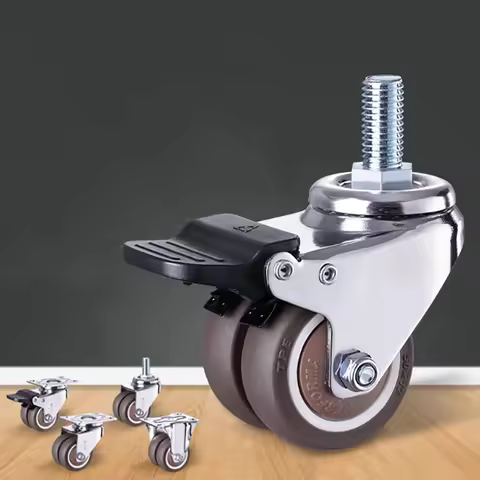 1.5-2 inch Furniture Double Wheels Quiet Swivel Wheels Universal Braking Sofa Wheels Table Chair Dir