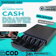 EXPOSE Compartment Tray Cash Box With Security Lock With 5 Bill 5 Coin Tray Money Box