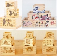 🐧日本酒杯 NIPPON枡木 2個 / 6個全套裝 / JAPANESE to MASU 枡木套裝「武士」「忍者」「相撲」 / 三つ組枡木套裝  「大垣城」「招財貓 - 開運」「貓頭鷹 - 招福」岐阜