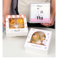Cake Box - Eggtart Cardboard - Pie Box 14.5x14.5x5cm - cupcake Box
