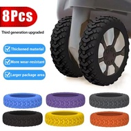 8Pcs Travel Luggage Wheels Cover Wheel Silicone Protector Thicken Antislip Dual Roller Cover Silikon