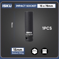 Isku Panjang Impact Socket 1/2 Kunci Mata Sok Pukul 41mm Impact Sock Deep Socket