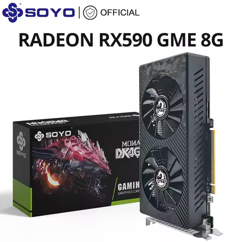 SOYO New AMD Radeon RX590 8G Graphics Card GDDR5 Memory 256Bit PCIE3.0x16 HDMI+DP Gaming GPU Card fo