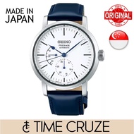 [Time Cruze] Seiko SPB161J Presage Japan Made Automatic Enamel Dial Blue Leather Strap Men Watch  SPB161 SPB161J1