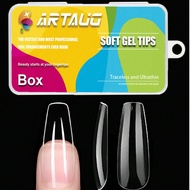 Long Coffin Nail Tips 120PCS, Clear Acrylic Full Cover Gel Press On Nail Tips For DIY Salon, 10 Size