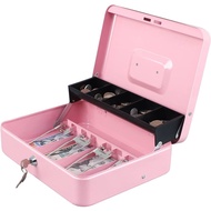 Cash Box (30cm x 24cm x 9cm) Compartment Tray Cash Lockable Security Cashier Drawer Storage