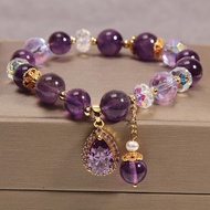 Natural purple crystal bracelet female forest cool breeze light luxury retro bracelet sisters jewelr