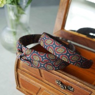 古董領帶改製手工髮箍-CHANEL香奈兒-昭和時代-蝴蝶結/窄版