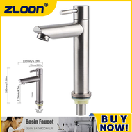 Zloon Black Single Cold Faucet Basin Sink Faucet Single Lever Cold Water Tap Deck Mounted Brass Bathroom Mixers 180mm For kitchen