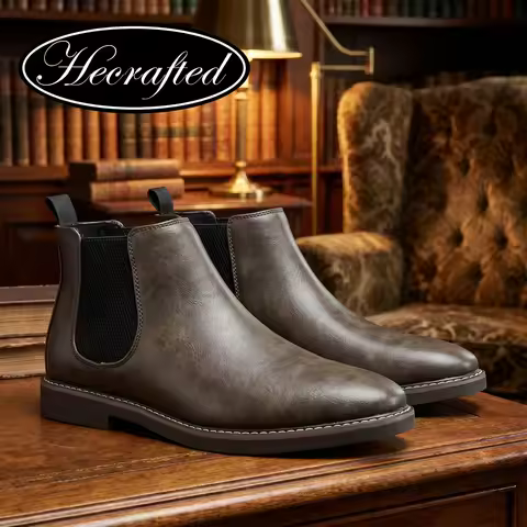 Chelsea Boots Men Fashion Comfortable Casual Retro 2026 Brand Leather Boots