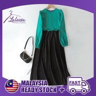 LALEESA DRESS KHAIRA LD279261  Contrast Patchwork Dress Muslimah Dress Plus Size Baju Raya 2024