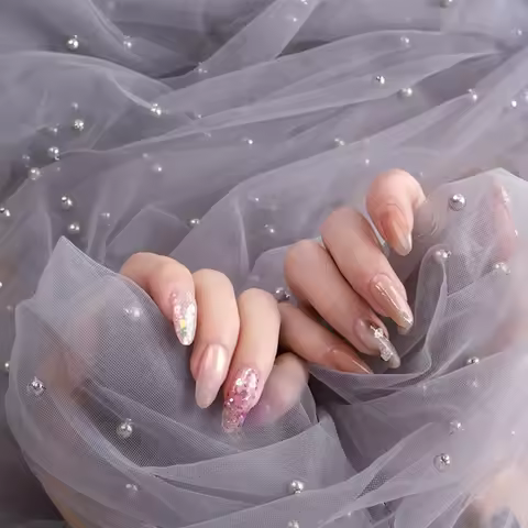 Nail Art Display Pearl Mesh Fabric Nail Art Photo Backdrop Accessories Cosmetics Nail Background Dec