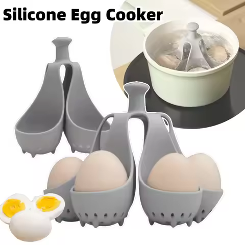 1/2pcs Silicone Egg Cooker High-Temperature Resistant Silicone Steaming Eggs Boiler for Home Quick B
