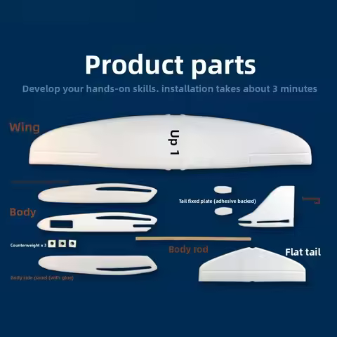 High Quality PP Foam Double Wing Airplane Popular Ligthweight Glider Hand Throw Plane Red&Blue Fixed