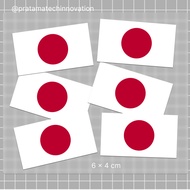 Japanese Flag Sticker 6x4cm - Premium Glossy Vinyl Waterproof | Japan Flag Sticker