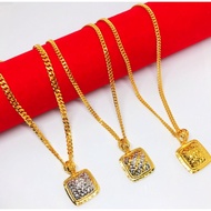 MESIN Gold Bangkok Cop 916 Machine neck chain Elephant neck chain Fresh Biscuit pendant neck chain
