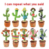 shop Dancing Cactus Repeat Talking Toy Electronic Plush Toys Can Sing Record Lighten Battery USB Cha