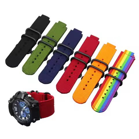 Nylon Canvas Watch Strap for Casio G-SHOCK GM-110 GM-2100 GA-900 GM-5600 GA-110 GA-2100 Men Weave Ri