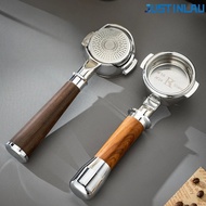 JUSTINLAU 58mm E61 Bottomless Coffee Portafilter Stainless Steel/Wooden Handle Espresso Filter Baske