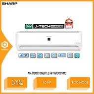 Sharp J-Tech Inverter Air Conditioner 1.0 HP Plasmacluster Technology 5 Star Rating Aircond Penghawa AHXP10YMD  Dingin