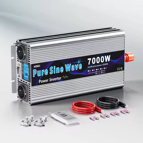 3000W-7000W Pure Sine Wave Car Inverter DC 12V/24V to AC 220V 60Hz Portable Converter with Remote Co