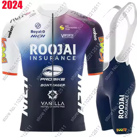 Team Roojai Insurance Cycling Jersey 2024 Set Short Sleeve Thailand Clothing Mens Road Bike Shirts S