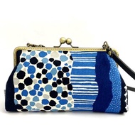 湛藍京都手作長形口金包 • 側背包 • 手拿包 • 附揹帶