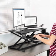 Standing 32 inch Desk Converter Height Adjustable Riser Sit to Stand Dual Monitor and Laptop Workstation with Wide Keyboard Tray