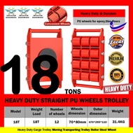 18 TON STRAIGHT 12 Polyurethane PU WHEELS INDUSTRIAL CARGO TROLLEY MOVER DOLLY TROLLEY LIFTER CARRIE