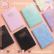 ROSE 2024 Agenda Book, A7 Dazzling Colorful Diary Weekly Planner, High Quality with Calendar Pocket Notebooks School Office
