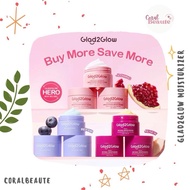 Glad2Glow Moisturizer Pomegranate 5% Niacinamide Brightening Moisturizer Blueberry 5% Ceramide Moist