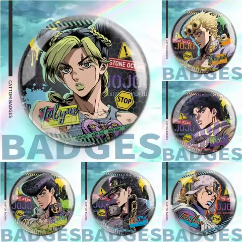 58mm Anime JoJo's Bizarre Adventure Jonathan Joestar Josuke Higashikata Cosplay COSTUME Badge Pin SP