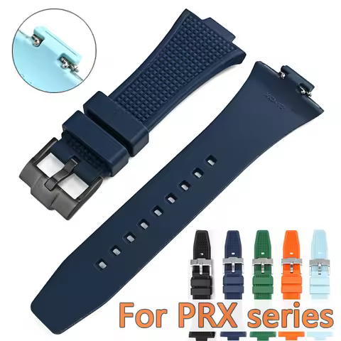 Rubber Strap for Tissot PRX Powermatic 40mm Stainless Steel Buckle Men Sport Silicone Upgraded Quick