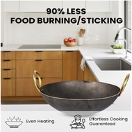 Heavy Base Iron Kadhai | Kadai with Handle for Kitchen | Deep Frying Kadai