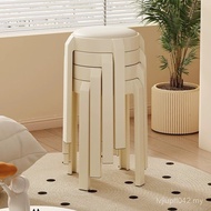 Dining Table Bench Soft Simple Nordic High Thickened Stacking Round Stool Stool Living Room Plastic 