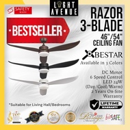 Bestar Razor DC Ceiling Fan with LED Light &amp; Remote Control ( 46 / 54 INCH )