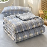 ญี่ปุ่น ผ้าห่มสไตล์อเนกประสงค์ ผ้านวมฤดูร้อนสีมาการอง ผ้าห่มลายตาราง ผ้านวมนุ่ม ผ้าฝ้ายพรีเมี่ยม 5 ฟ