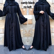 Abaya Gamis Hitam Bordir Maxi Dress Arab Saudi Zephy Turkey Dubai Cardi Black
