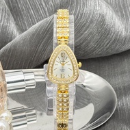 Stylish snake bracelet watch, creative niche simple snake head diamond quartz watch