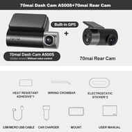 Xiaomi Life Store กล้องติดหน้ารถยนต์ กล้อง70mai dvr Pro Plus+ A500/ A500S dash cam ชุดกล้องติดรถยนต์กล้องหน้าด้านหลัง 2.7K Full HD พร้อม WiFi GPS