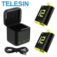 TELESIN Battery Charger Storage Box Charging Kit for GoPro HERO 12 11 10 9 BLACK