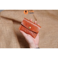 Ví Siêu bền Mini Da Bò Cao Cấp RAM Leather M1 Màu Nâu Đỏ