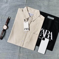 Kemeja Salur Zara Man || Kemeja Fashion Pria || Kemeja Casual || Kemeja Salur Pria Terlaris