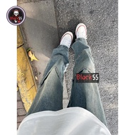 Old Jeans Retro Denim Pants Nikahan Celana Sobek Flared Jeans Men Baggy Jeans Lelaki