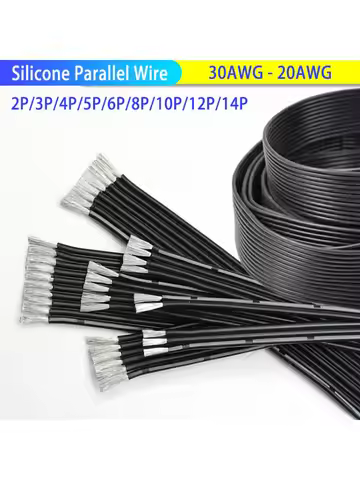 1~50m Silicone Multi Core Parallel Wire 30/28/26/24/22/20AWG 2P/3P/4P/5P/6P/8P/10P/12P/14P Fexible H