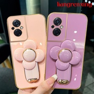 Casing OPPO Reno 8Z 5G RENO 8 Z 5G Reno8 Z 5g phone case Softcase Electroplated silicone shockproof Protector  Cover new design with holder fan for girls DDFS01