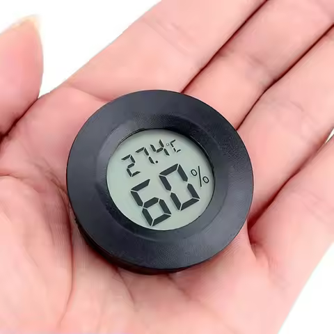 Mini Hygrometer Thermometer Fahrenheit or Celsius Meter Digital LCD Monitor Indoor Room Round Humidi