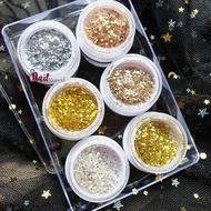 1 SET Nail Glitter Flakes nail glitter nail glitters powder glitter nail art Gold silver AB