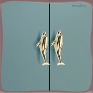 💍 Golden Dolphin Shaped Cabinet Door Knob Zinc Alloy for Home Use