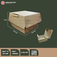 [50 PCS] Laminated Kraft M Burger Box 9.5x9.5x7| BBKL00049